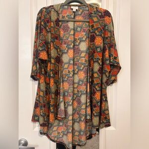 LuLaRoe Multicolor Bohemian Kimono Wrap Cape Women’s Size Small